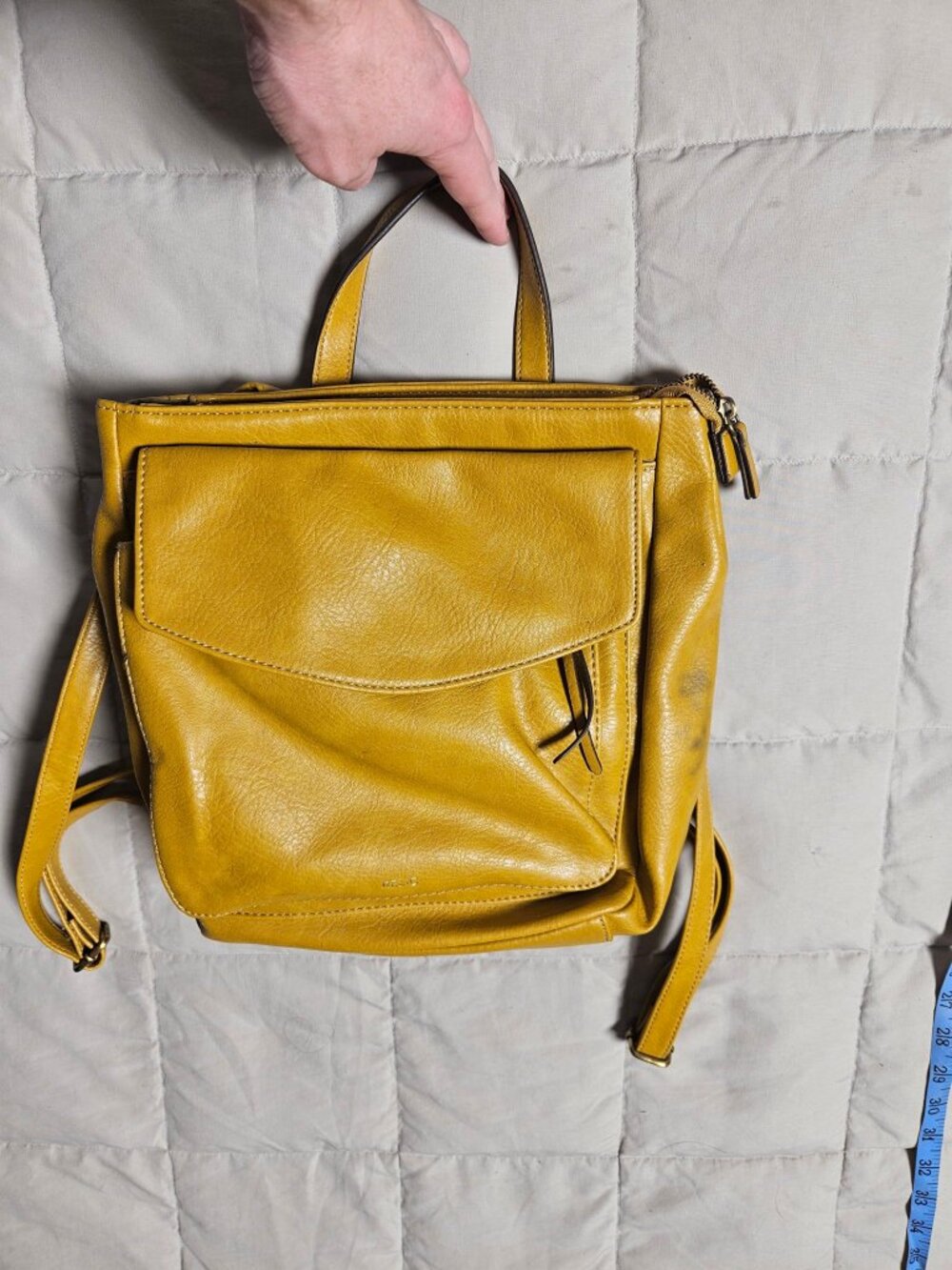 Relic by Fossil Mustard Yellow Convertible Backpack Shoulder Bag